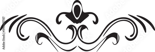 Black ornamental vector border design element