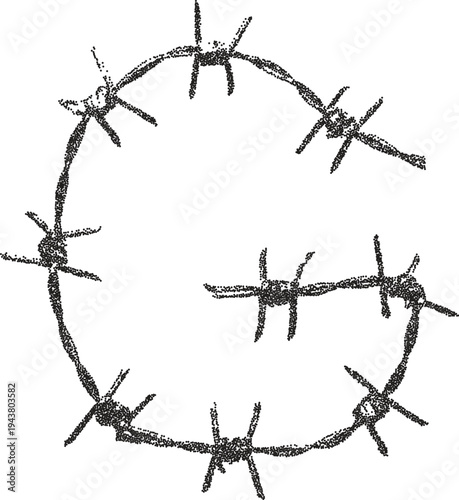 Letter G retro y2k stipple design spike halftone brutalist urban vector png with clear background, alphabet 2000s photocopy grunge tattoo gen z effect