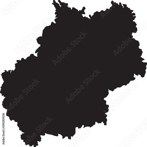 Black silhouette map of France detailed outline of the country for travel and geography concepts isolated on white background