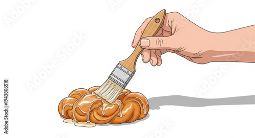 Hand Applying Glue to Surface.