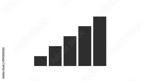 Ascending bar chart illustrating continuous growth, progress, and positive statistical trends in business or data.