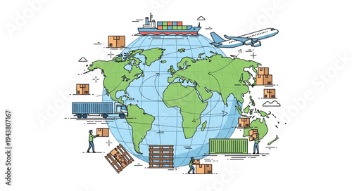 Global Shipping Containers Map.