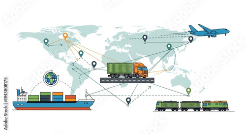Global Supply Chain Logistics Map.