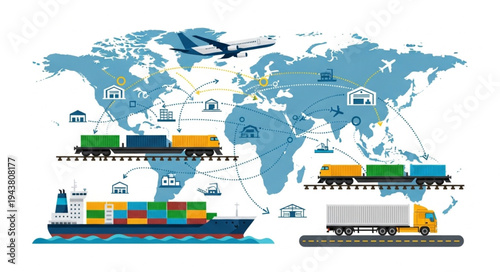 Global shipping transportation logistics.