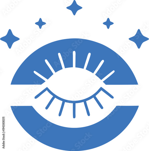 All Seeing Eye Icon with Stars – Vision, Awareness, Insight and Spiritual Symbol Illustration