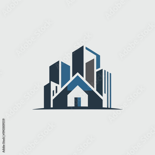 Minimal City Buildings and Houses Icon