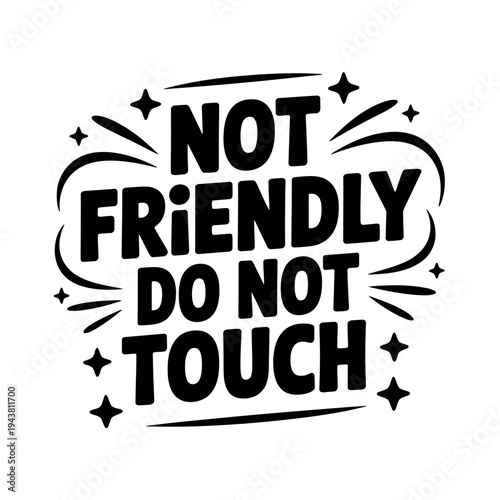 A sign with a bold message in black letters on a white background