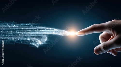 Virtual realm connections futuristic interaction with light and abstract technology