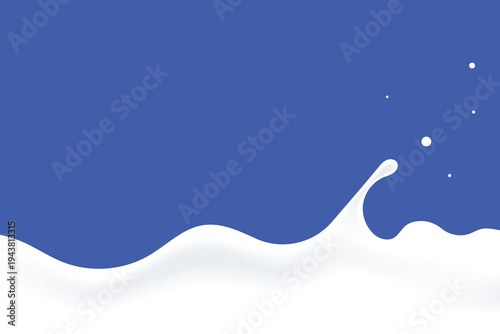 Milk splashes upwards, forming small waves. Milk or yogurt background design element