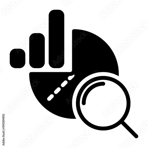 analysis icon, glyph icon style