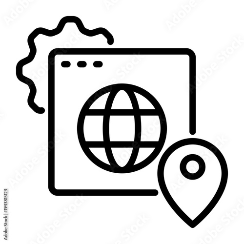 Domain icon, line icon style