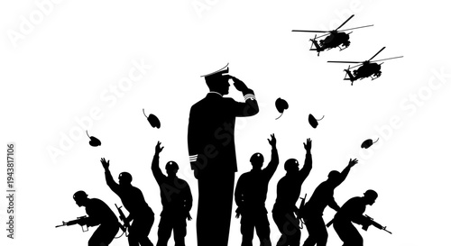 Military Salute: Soldiers Honor Fallen Hero with Helicopters and Grenades