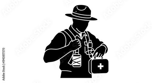 Paramedic Ranger with First Aid Kit, Medical Emergency, Outdoor Rescue