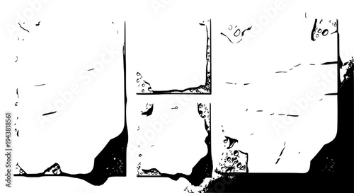 Wall grunge texture with cracked and damaged concrete surface featuring distressed, worn, old with abandoned and decay