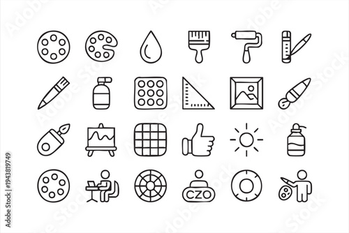 Minimal Painting and Design Tools Icon Pack for Creative Projects
