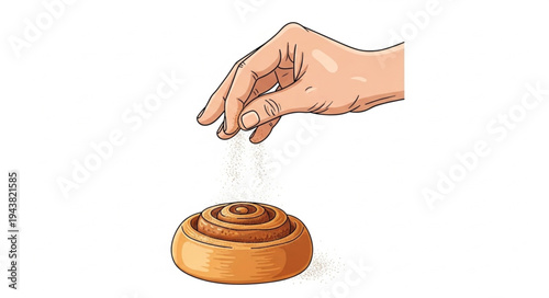 Hand sprinkling salt on food.