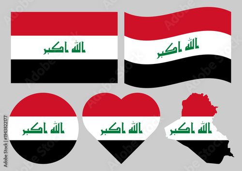 Collection of Iraq Flag Asian Country