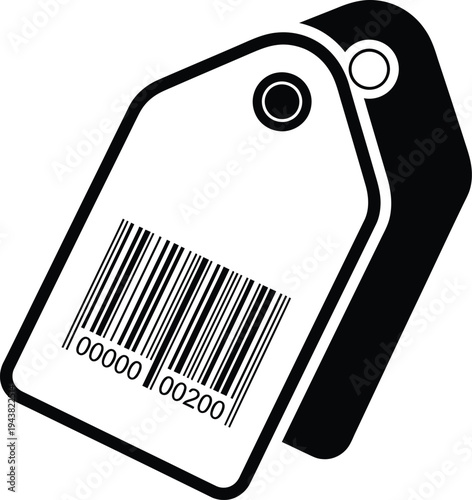Barcode Price Tag Retail Label Icon Vector