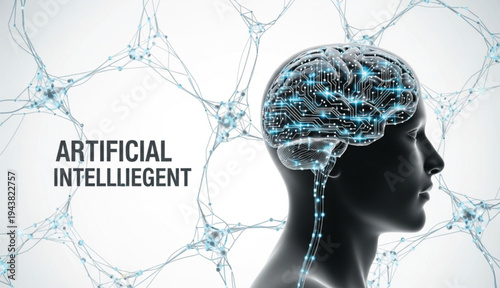 Artificial Intelligence Human Brain Neural Network Technology Concept Vector Illustration