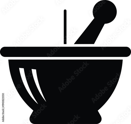 Mortar and Pestle Herbal Medicine Pharmacy Icon