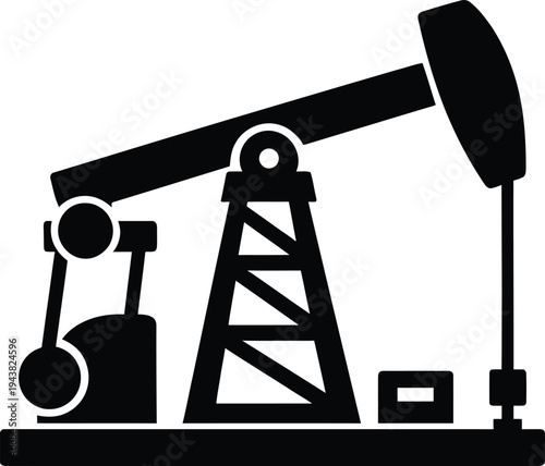 Oil pump jack icon representing industrial energy extraction and petroleum industry