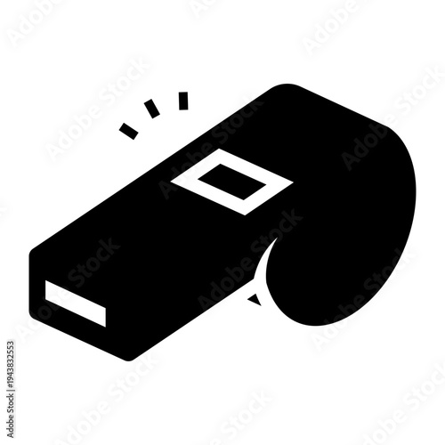 referee whistle glyph icon
