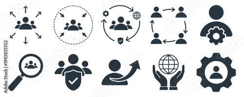 Business Teamwork and Management Icons