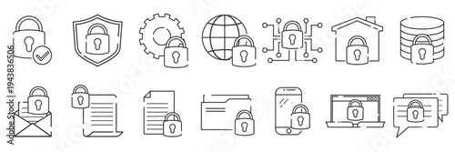 보안아이콘(자물쇠+네트워크+잠금+폴더)