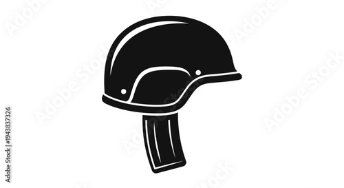 Black Military Helmet with Magazine Attachment Icon