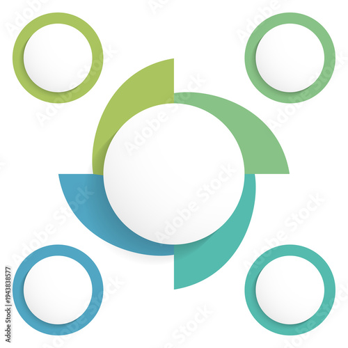 Circle diagram divided into 4 parts, infographic template