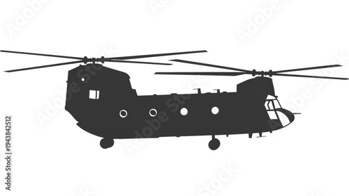 A helicopter illustration showcases a silhouette flying through the air.