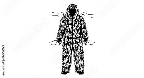 Ghillie Suit Camouflage Outfit for Hunting, Military, or Wildlife Photography