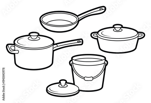 Kitchen Cookware Vector Illustration