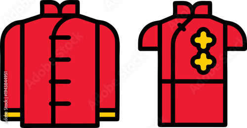 Traditional Chinese Tang Suit Clothing Vector Icon