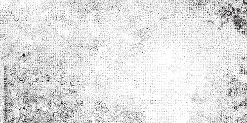 Distressed grunge texture with scattered dots, abstract noise overlay, rough vintage background, black and white pattern