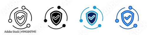 security system icon set multiple style collection