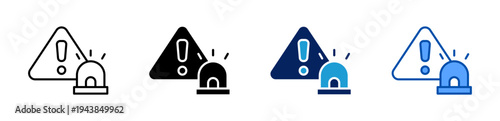 hazard warning icon set multiple style collection