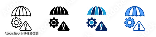 risk mitigation icon set multiple style collection