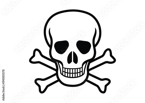 Image of human skull and crossbones symbol toxic substance, toxic material