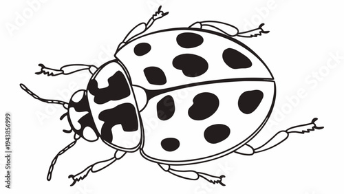 A cute red spotted ladybug vector illustration shows a small beetle insect on a white background, capturing a touch of spring nature through colorful cartoon wildlife art created with generative ai