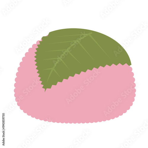 春の和菓子 桜餅のイラスト素材