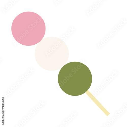 春の三色団子の可愛いイラスト素材