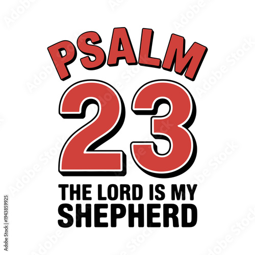 Psalm vector illustration with a biblical quote about the Lord