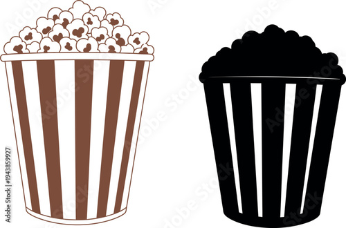 Illustration of a popcorn and a soda cup