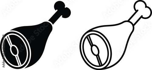 Meat leg pork or ham. Cooked turkey ham hock. 