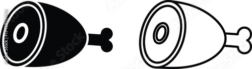 Meat leg pork or ham. Cooked turkey ham hock. 