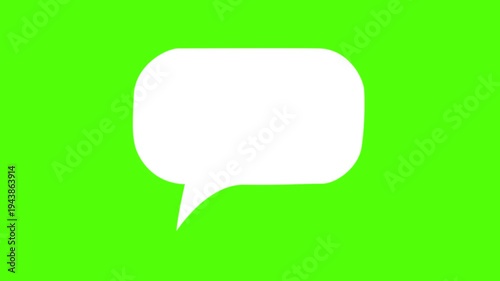 Online bubble chat messages Green Screen chroma key, pop up chat box, Text box, 3d Animation Speech Bubble Alpha channel. message box cartoon animated icon. Motion graphics of message concept