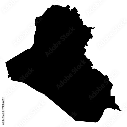 Foto Black Silhouette Iraq Map Asian Country