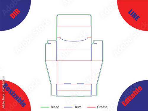 Diagram of a chair with bleed trim and crease lines