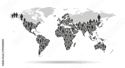World Population Distribution - A Visual Representation of Global Demographics.